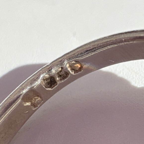 VTG Sterling Silver 925 Amethyst Leaf Design Border Statement Ring Size 7 - Picture 8 of 10